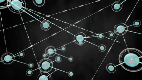 Digital Network Animation with Glowing Connections