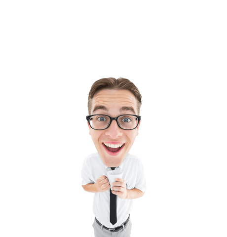 Excited Caucasian Man Holding Coffee on Transparent Background - Download Free Stock Videos Pikwizard.com