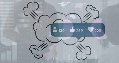 Business Networking with Data Visualization Overlay - Download Free Stock Images Pikwizard.com