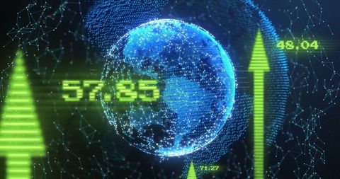 Global Data Connectivity and Financial Growth Concept