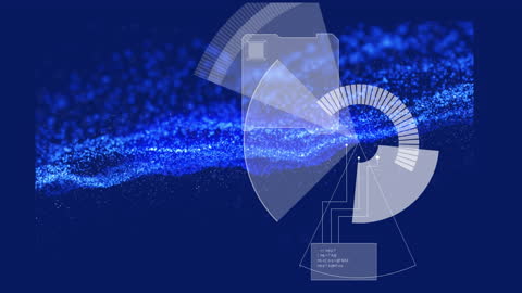 Blue Digital Interface with Animated Scanning Scope