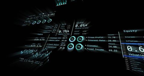 Futuristic Financial Data Processing and Analysis Interface