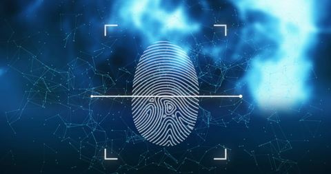 Digital Biometric Fingerprint on Futuristic Blue Background - Download Free Stock Images Pikwizard.com