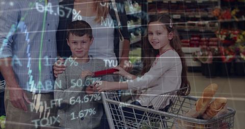 Family Shopping with Financial Data Overlay - Download Free Stock Images Pikwizard.com