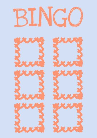 blank bingo card template with playful orange design - Download Free Stock Templates Pikwizard.com