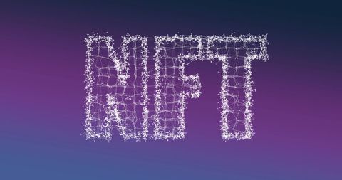 Digital NFT Concept with Wired 3D Design on Gradient Background - Download Free Stock Images Pikwizard.com