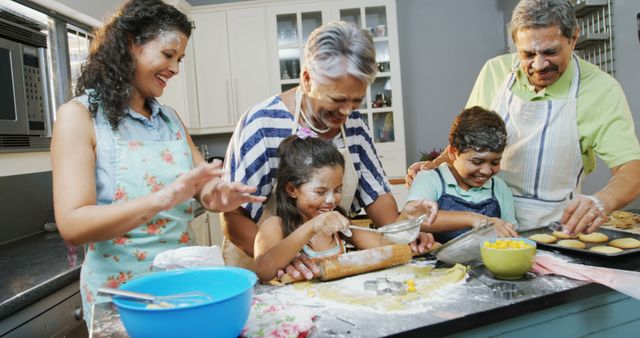 Happy Family Baking Together in Home Kitchen - Download Free Stock Images Pikwizard.com