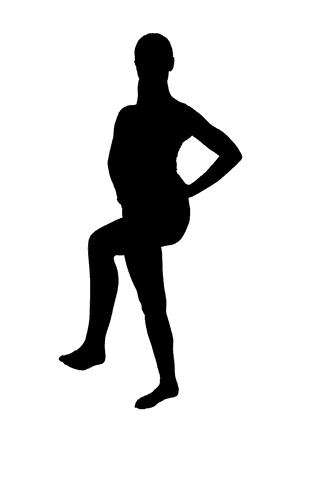 Transparent silhouette of woman exercising yoga pose