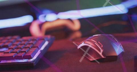 Abstract Gaming Keyboard and Mouse with Digital Overlay - Download Free Stock Images Pikwizard.com