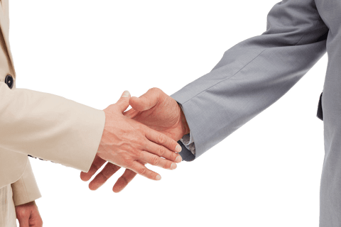 Business Partnership Handshake on Transparent Background
