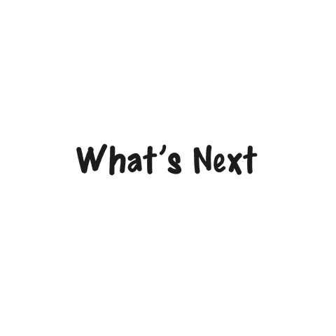 Black 'what's next' text on transparent background