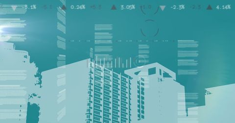 Digital Financial Data Overlaying Urban Architecture - Download Free Stock Images Pikwizard.com