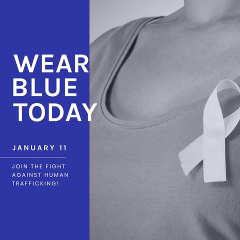 Wear Blue Today Awareness Campaign for Human Trafficking - Download Free Stock Templates Pikwizard.com