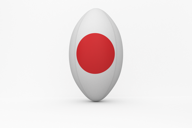 Transparent Japanese Flag on Rugby Ball, Gray Background - Download Free Stock Videos Pikwizard.com