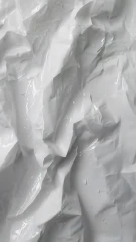 Glassy Wrinkled Plastic Film Revealing Water Droplets and Shimmer in Vertical Studio Video