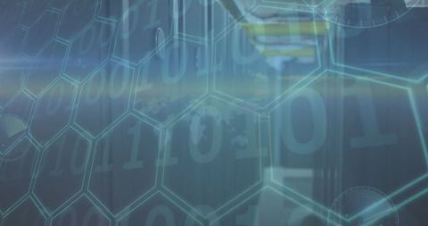 Abstract Binary Code Overlaid on Data Center Servers - Download Free Stock Images Pikwizard.com