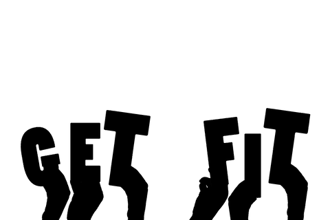 Get fit text with hand gesture on transparent background