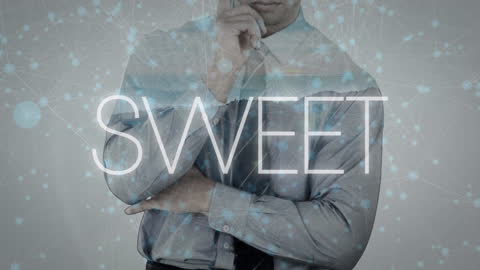 Businessman in Thoughtful Pose with Network Overlay