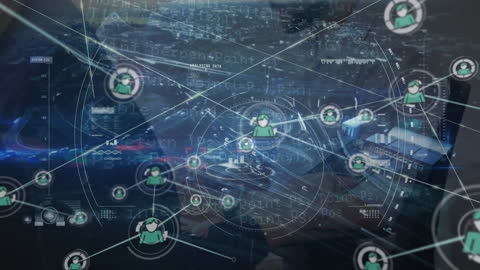 Digital Network Animation with Global Connectivity Theme