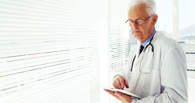 Experienced Doctor Using Digital Tablet in Modern Office - Download Free Stock Images Pikwizard.com