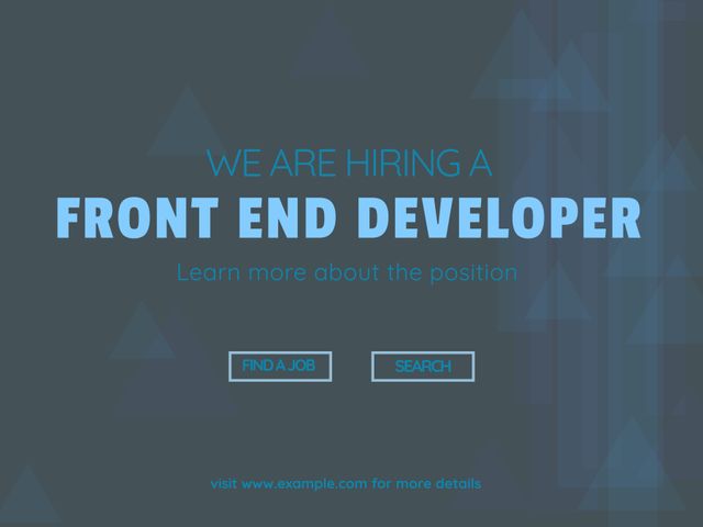 Geometric Design Hiring Notice for Front End Developer Positions - Download Free Stock Templates Pikwizard.com