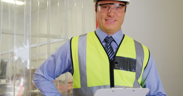 Confident Inspection Officer at Meat Processing Facility - Download Free Stock Images Pikwizard.com