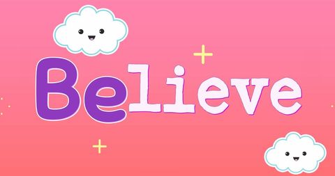 Motivational Believe Cloud Design on Soft Pink Background - Download Free Stock Images Pikwizard.com