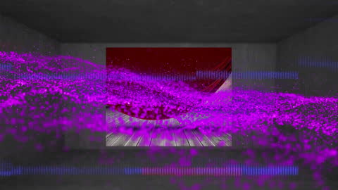 Dynamic Abstract Digital Animation with Purple Waves
