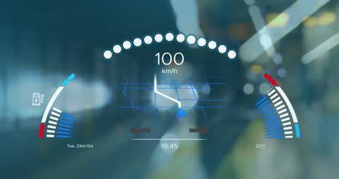 Innovative Digital Speedometer Interface with Data Graphics