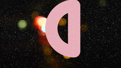 Glowing Letter D Animation with Snowy Background