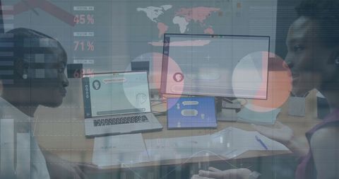 Diverse Business Team Analyzing Financial Data with Technology Metrics - Download Free Stock Images Pikwizard.com