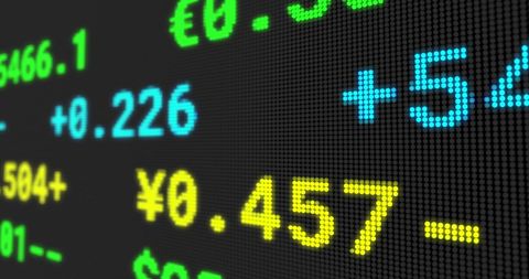 Digital Stock Exchange Ticker Display with Currency Symbols - Download Free Stock Images Pikwizard.com