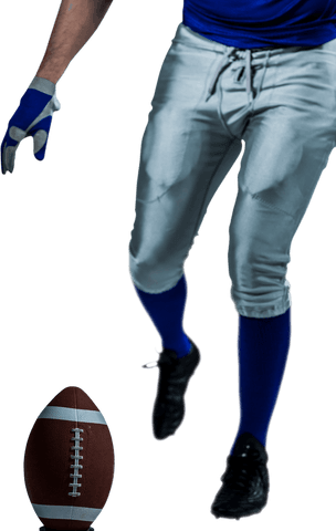 Transparent Kicking Motion: American Football Player in Action