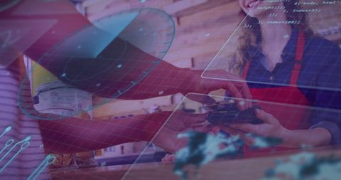 Contactless Payment Concept with Digital Interface Graphics