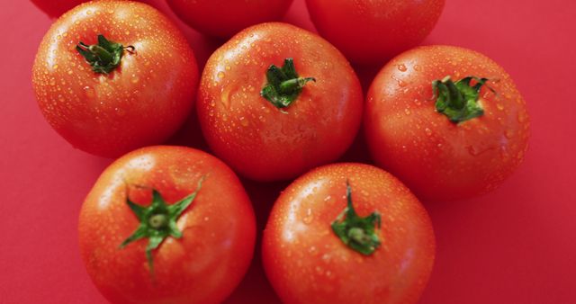 Fresh Red Tomatoes on Red Background - Download Free Stock Images Pikwizard.com
