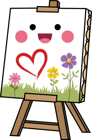 playful art easel with heart and flowers, transparent background - Download Free Stock Videos Pikwizard.com
