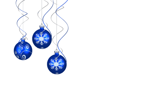 three blue christmas baubles with snowflake patterns on transparent background - Download Free Stock Videos Pikwizard.com