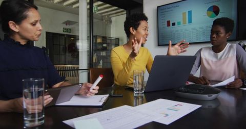Diverse Businesswomen Collaborating at Office Meeting