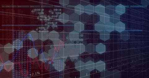 Global Finance Data and Network Hexagons - Download Free Stock Images Pikwizard.com