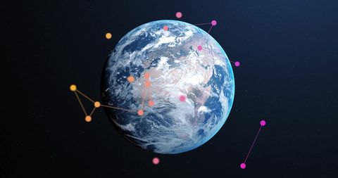 Earth with Global Communication Network Digital Connections - Download Free Stock Images Pikwizard.com