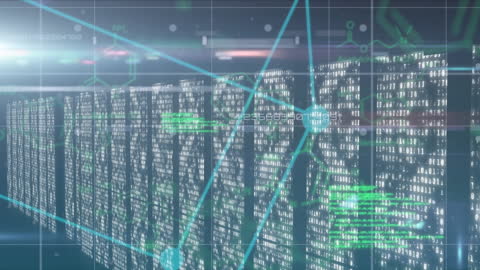 Digital Data Streams Flowing Across Virtual Server
