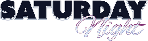 Transparent saturday night text bold design