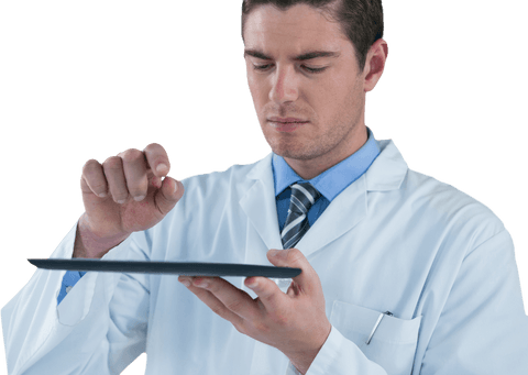 Transparent Professional Doctor Using Tablet Technology - Download Free Stock Videos Pikwizard.com