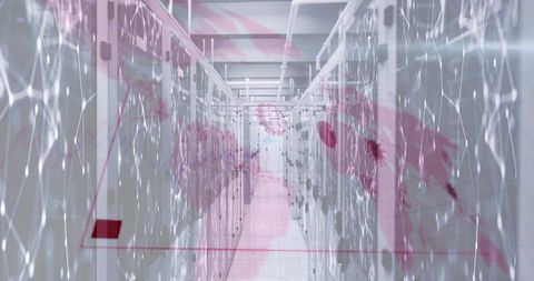 digital interface with graphs and coronavirus overlay in server room - Download Free Stock Images Pikwizard.com