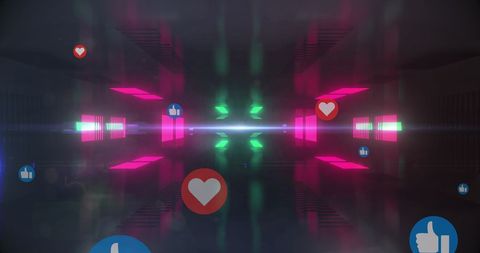 Colorful Neon Social Media Interaction in Digital Space - Download Free Stock Images Pikwizard.com