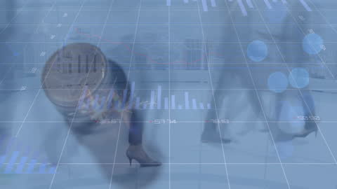 Financial Growth Concept with Coin Stack and Walking People Animation