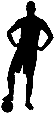 Silhouette transparent football player kicking ball vector illustration