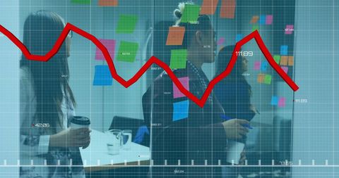 coworkers analyzing data with decreasing sales chart - Download Free Stock Images Pikwizard.com