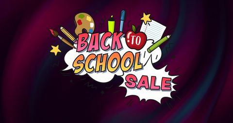 Vibrant back to school sale banner with artistic design