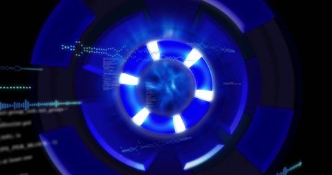 Futuristic Digital Data Processing with Circular Hologram - Download Free Stock Images Pikwizard.com